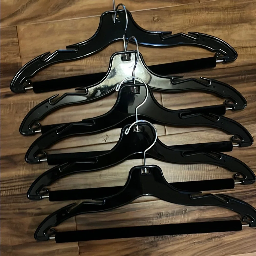 Set of Black Plastic Hangers